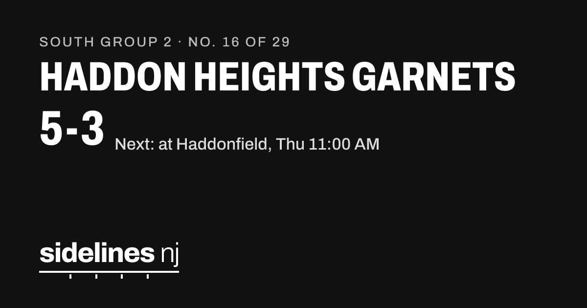 Haddon Heights Garnets Football 2026: Schedule, Scores & Playoff Rank ...